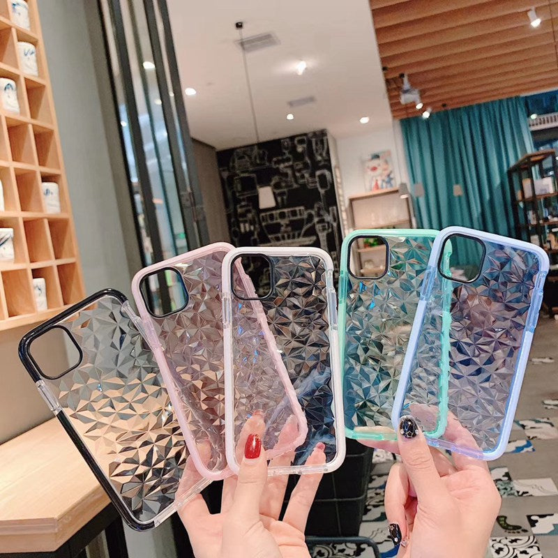 3D Diamond Pattern TPU Phone Case for iPhone Models